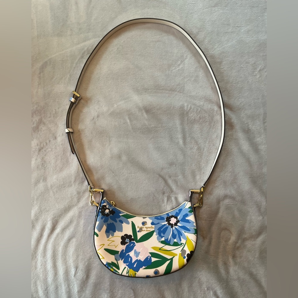 NWT Kate Spade Crossbody Bag with Blue and Green Floral Design